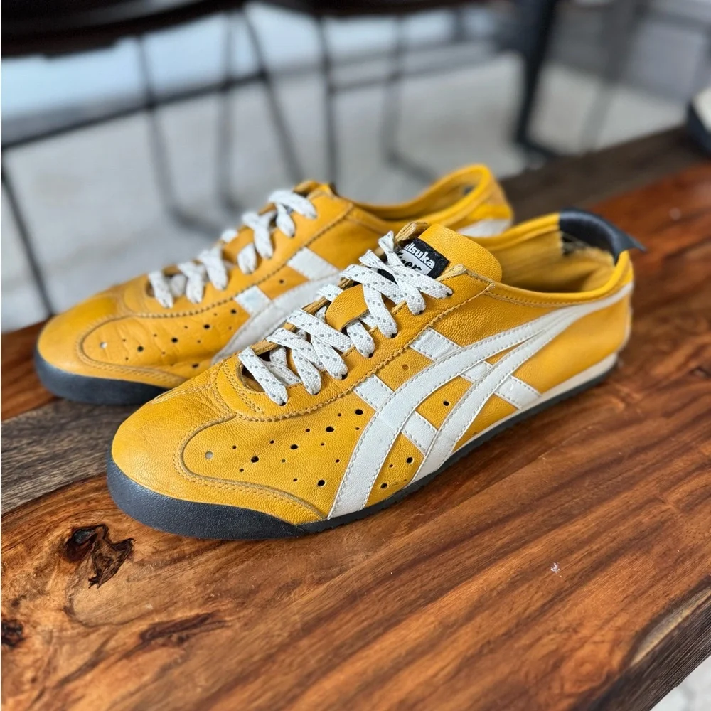 Onitsuka Tiger by Asics Men's Mustard and White Sneakers - Picture 2 of 5